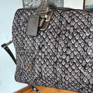 Coach | Bags | Coach Taylor Snake Print Bag F2637gunmetal Python ...